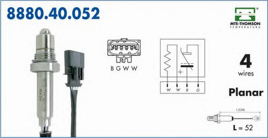 MTE-Thomson 888040052 - Лямбда-зонд autocars.com.ua