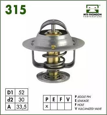 MTE-Thomson VT315.82 - Термостат, охолоджуюча рідина autocars.com.ua