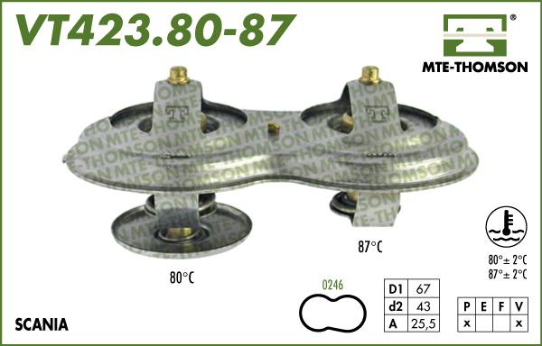 MTE-Thomson VT423.80/87 - Термостат, охолоджуюча рідина autocars.com.ua