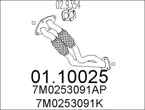 MTS 01.10025 - Труба вихлопного газу autocars.com.ua