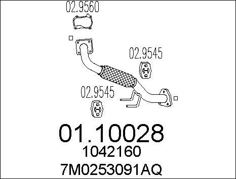 MTS 01.10028 - Труба вихлопного газу autocars.com.ua