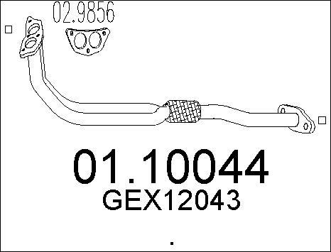 MTS 01.10044 - Труба вихлопного газу autocars.com.ua