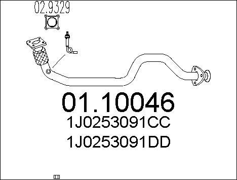 MTS 01.10046 - Труба вихлопного газу autocars.com.ua