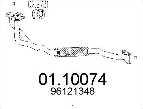 MTS 01.10074 - Труба вихлопного газу autocars.com.ua