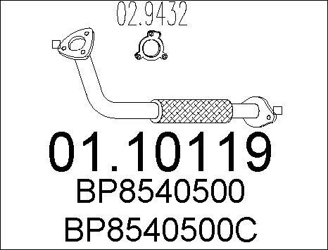 MTS 01.10119 - Труба вихлопного газу autocars.com.ua