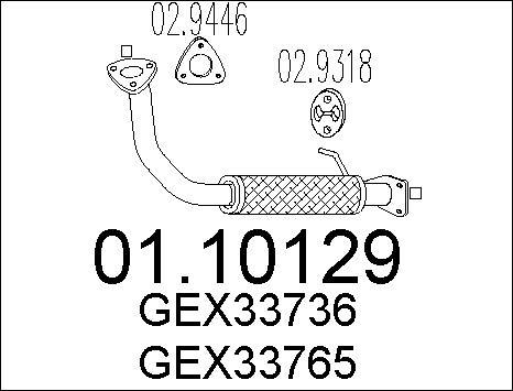 MTS 01.10129 - Труба вихлопного газу autocars.com.ua