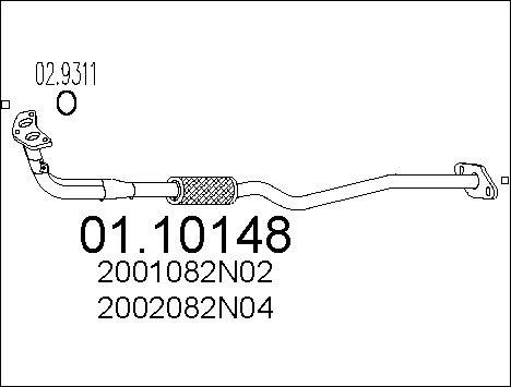 MTS 01.10148 - Труба выхлопного газа autodnr.net