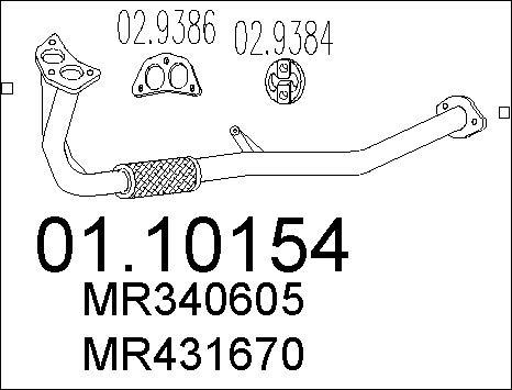 MTS 01.10154 - Труба вихлопного газу autocars.com.ua