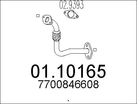 MTS 01.10165 - Труба вихлопного газу autocars.com.ua