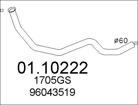 MTS 01.10222 - Труба вихлопного газу autocars.com.ua