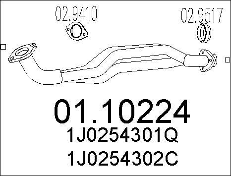 MTS 01.10224 - Труба вихлопного газу autocars.com.ua
