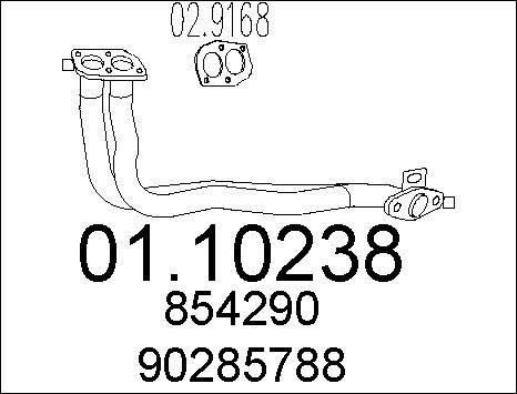 MTS 01.10238 - Труба вихлопного газу autocars.com.ua