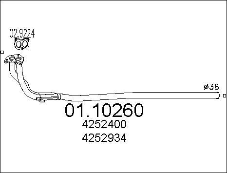 MTS 01.10260 - Труба вихлопного газу autocars.com.ua