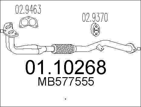 MTS 01.10268 - Труба вихлопного газу autocars.com.ua