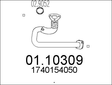 MTS 01.10309 - Труба вихлопного газу autocars.com.ua