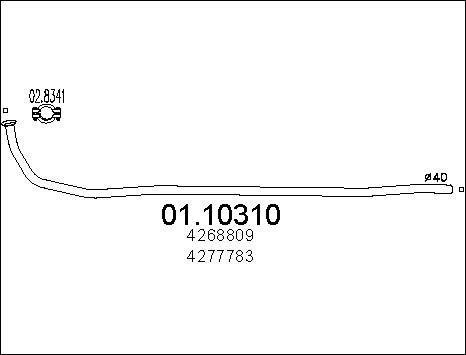 MTS 01.10310 - Труба вихлопного газу autocars.com.ua