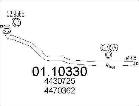 MTS 01.10330 - Труба выхлопного газа avtokuzovplus.com.ua
