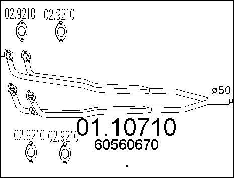 MTS 01.10710 - Труба вихлопного газу autocars.com.ua