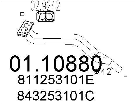 MTS 01.10880 - Труба вихлопного газу autocars.com.ua