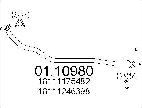 MTS 01.10980 - Труба вихлопного газу autocars.com.ua