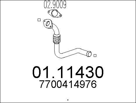 MTS 01.11430 - Труба вихлопного газу autocars.com.ua