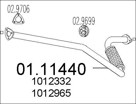 MTS 01.11440 - Труба вихлопного газу autocars.com.ua