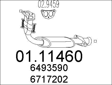 MTS 01.11460 - Труба вихлопного газу autocars.com.ua