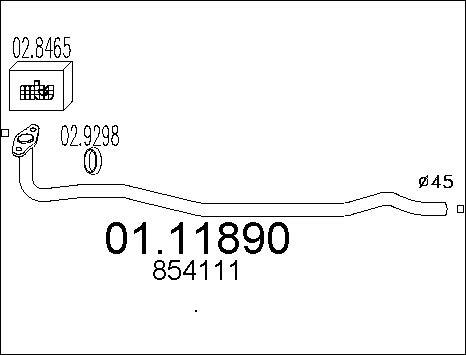 MTS 01.11890 - Труба вихлопного газу autocars.com.ua