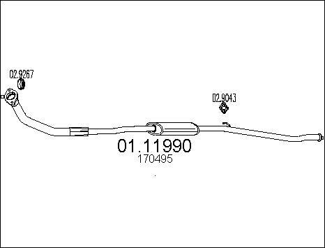 MTS 01.11990 - Труба вихлопного газу autocars.com.ua
