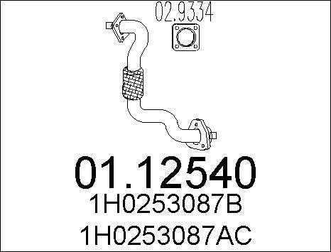 MTS 01.12540 - Труба вихлопного газу autocars.com.ua