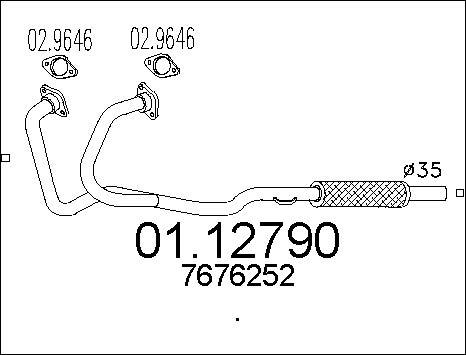 MTS 01.12790 - Труба вихлопного газу autocars.com.ua