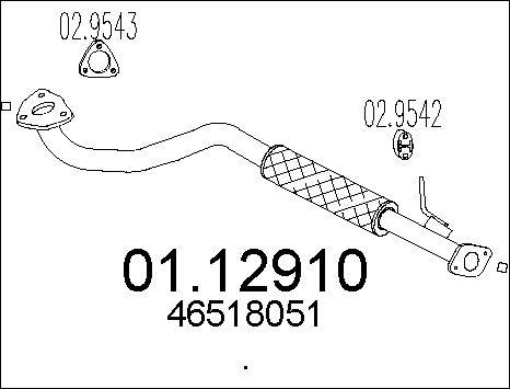 MTS 01.12910 - Труба вихлопного газу autocars.com.ua