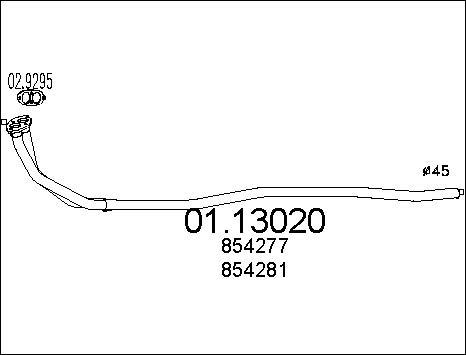 MTS 01.13020 - Труба выхлопного газа avtokuzovplus.com.ua