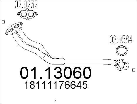 MTS 01.13060 - Труба вихлопного газу autocars.com.ua