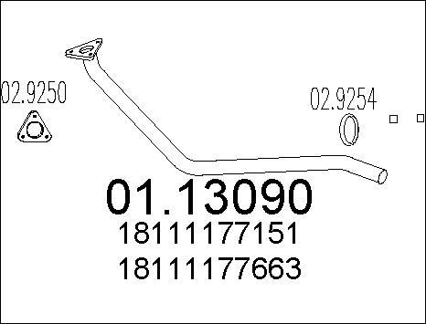 MTS 01.13090 - Труба вихлопного газу autocars.com.ua