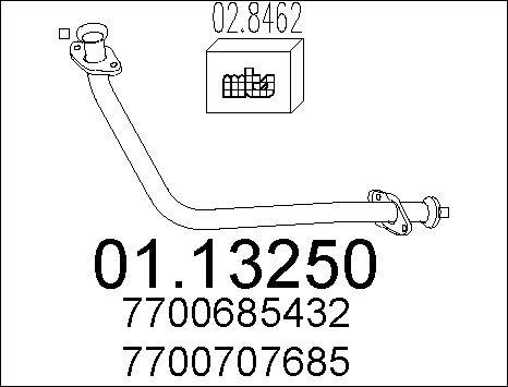 MTS 01.13250 - Труба вихлопного газу autocars.com.ua