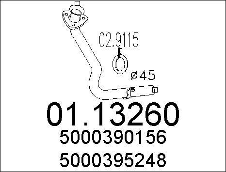 MTS 01.13260 - Труба вихлопного газу autocars.com.ua