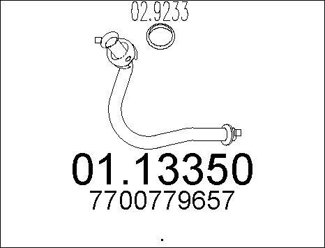 MTS 01.13350 - Труба вихлопного газу autocars.com.ua