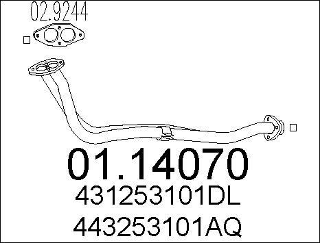 MTS 01.14070 - Труба вихлопного газу autocars.com.ua