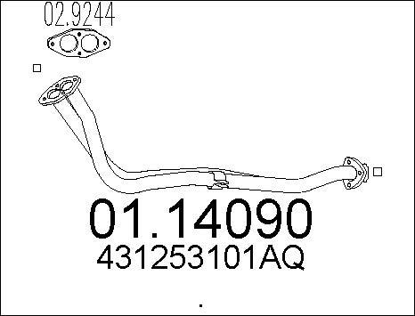 MTS 01.14090 - Труба вихлопного газу autocars.com.ua