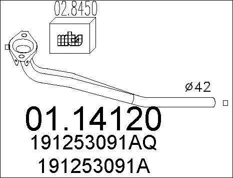 MTS 01.14120 - Труба вихлопного газу autocars.com.ua