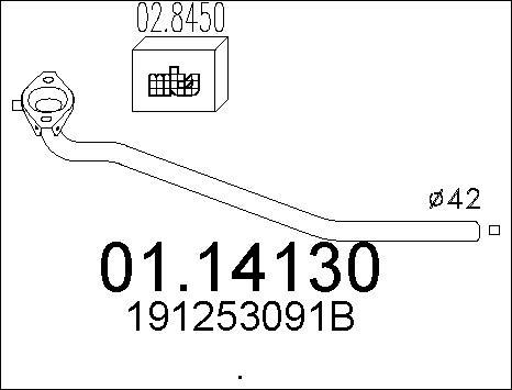MTS 01.14130 - Труба вихлопного газу autocars.com.ua