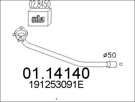 MTS 01.14140 - Труба выхлопного газа avtokuzovplus.com.ua