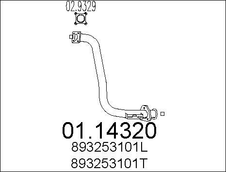 MTS 01.14320 - Труба вихлопного газу autocars.com.ua