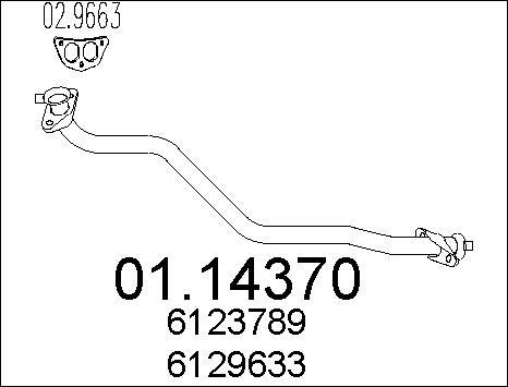 MTS 01.14370 - Труба вихлопного газу autocars.com.ua