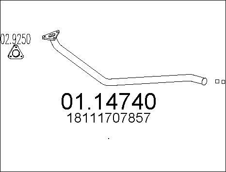 MTS 01.14740 - Труба вихлопного газу autocars.com.ua