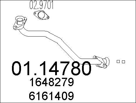 MTS 01.14780 - Труба вихлопного газу autocars.com.ua