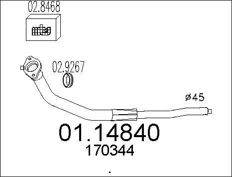 MTS 01.14840 - Труба вихлопного газу autocars.com.ua
