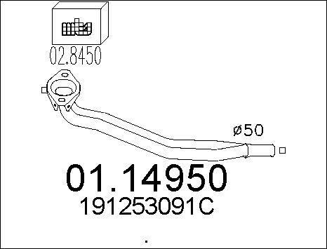 MTS 01.14950 - Труба вихлопного газу autocars.com.ua