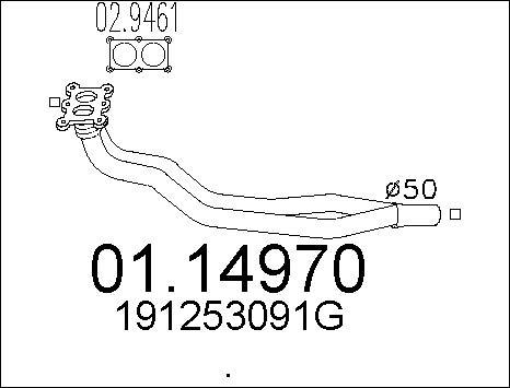 MTS 01.14970 - Труба вихлопного газу autocars.com.ua